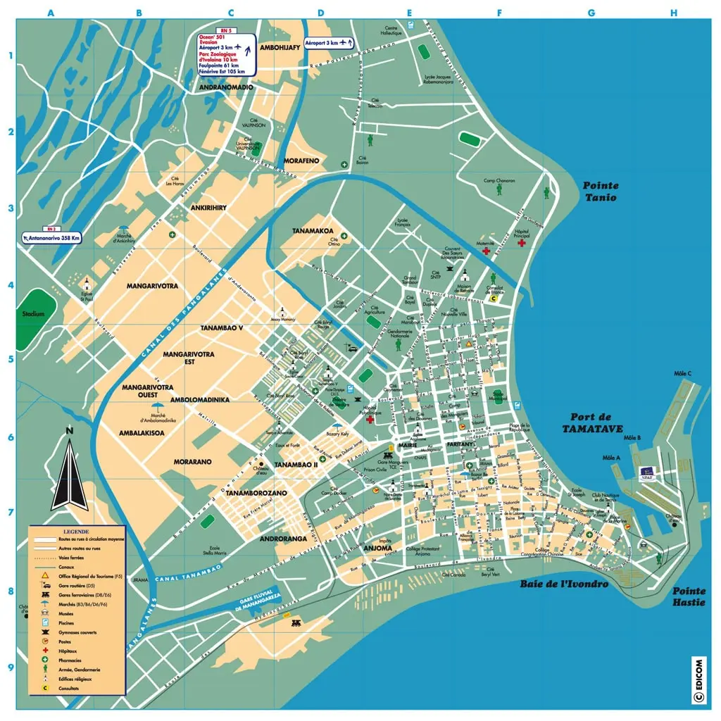 Plan de ville de Toamasina